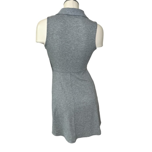 NWT NORDSTROM BP Polo Tank Sleeveless Mini Tennis Dress Ribbed Grey Size S - Picture 3 of 14